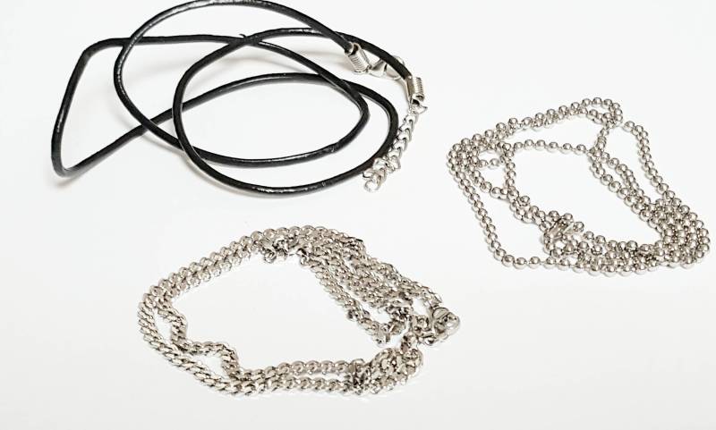 Eine Kettenhalskette Kugelkette Lederkette Kette Charm Halskette Sterling Silber Box Edelstahl Seil von TheBrightPenny