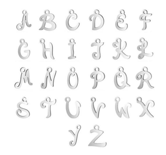 Alphabet Buchstabe Stainess Steel Initial Charm - Listing Is For One von TheBrightPenny