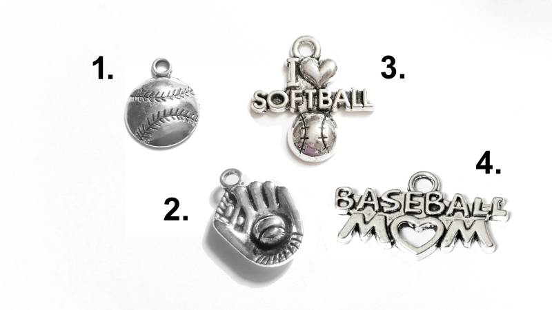 Baseball Mlb Softball Charm I Love Mom Mitt Pitcher Catcher - Listing Is For One von TheBrightPenny