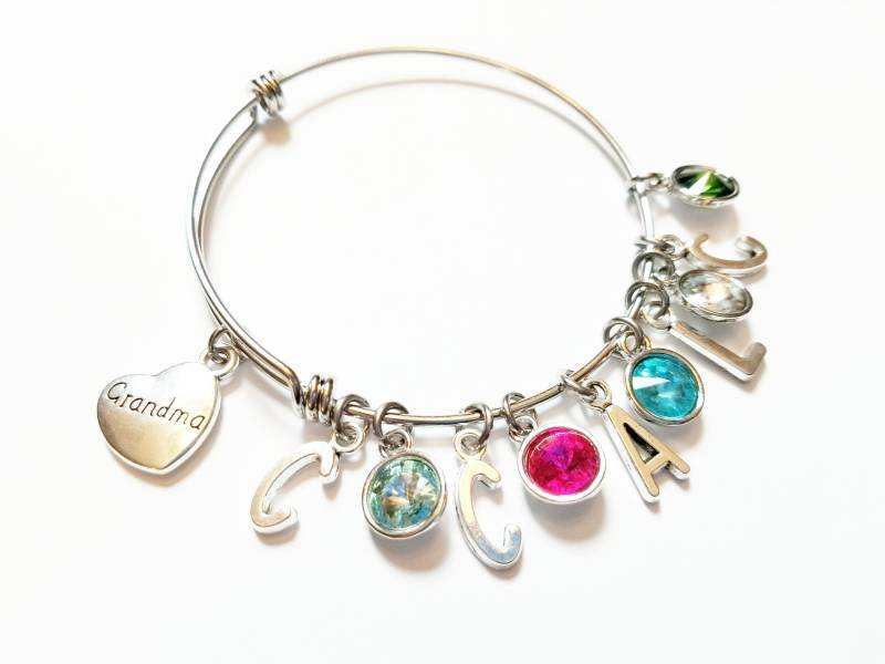 Muttertagsgeschenk Mama Oma Große Tante Gott Mutter Schwester Tochter Geburtsstein Armband Gedenkarmband Erweiterbar Armreif Charms von TheBrightPenny