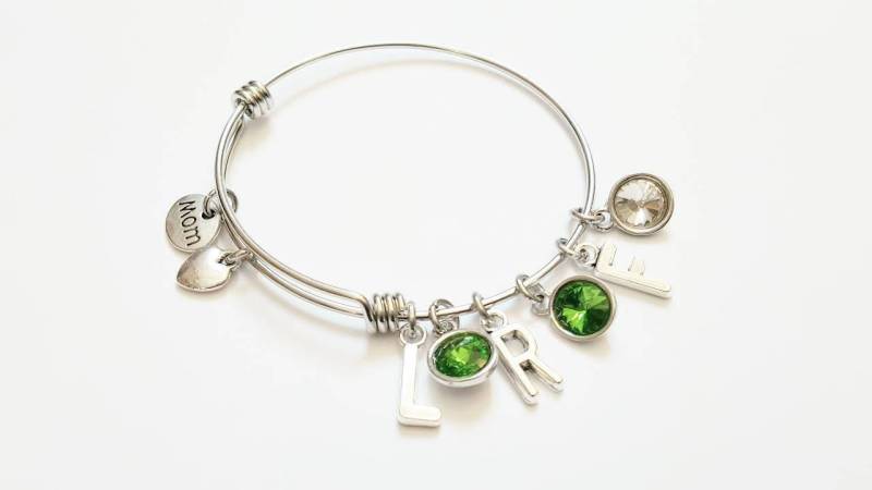 Muttertagsgeschenk Personalisiertes Mutterstein Armband Mutterarmband Oma Nana Tante Schwester Tochter Erweiterbar Armreif Charms Geburtstag von TheBrightPenny