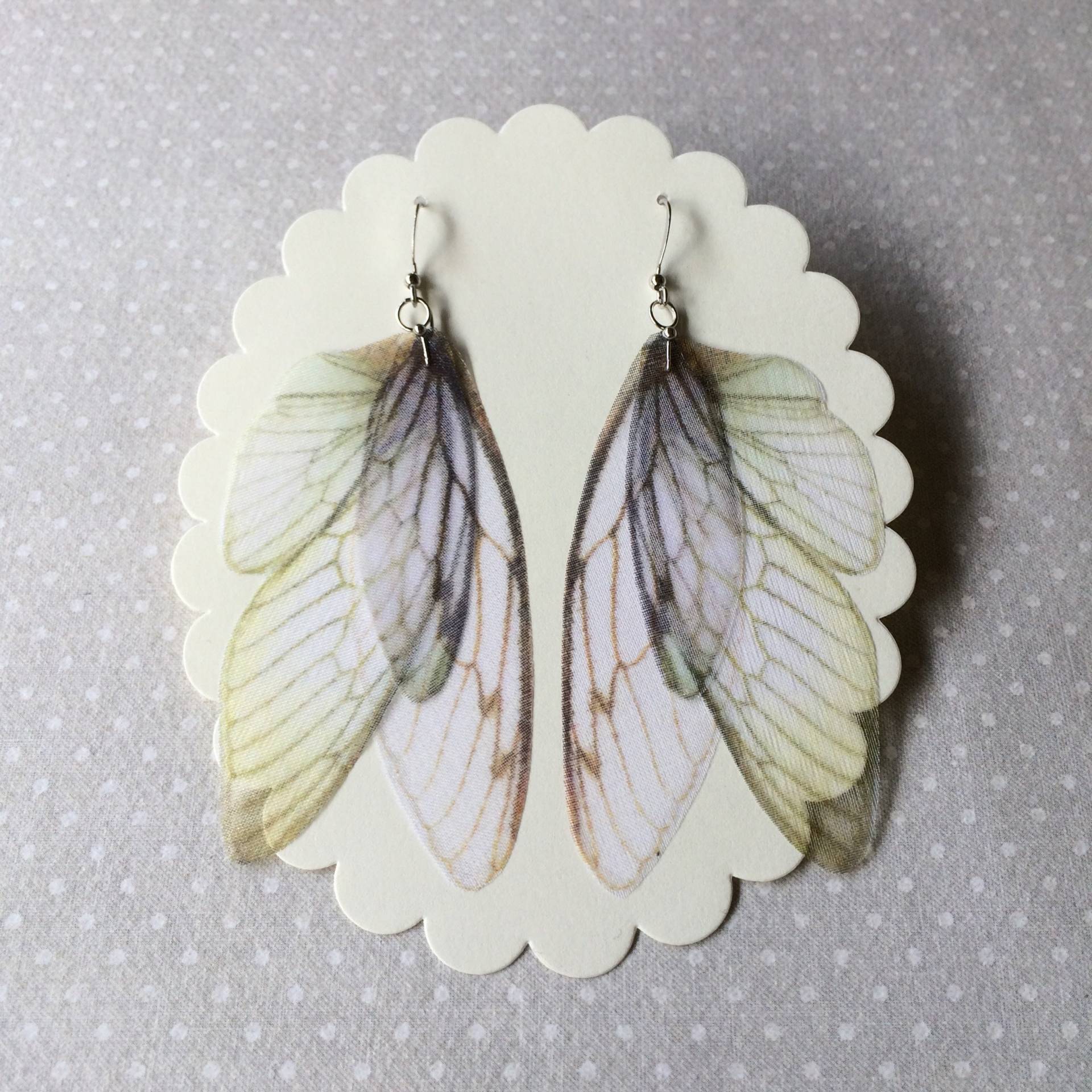 Schmetterling Ohrringe, Zikadenflügel Mottenflügel Seidenorganza Organzaohrringe, Elfenbein Blassblau Und Grüntöne Schmetterling Ohrringe, Zikadenflügel Mottenflügel Seidenorganza Organzaohrringe, Elfenbein Blassblau Und Grüntöne von TheButterfliesShop