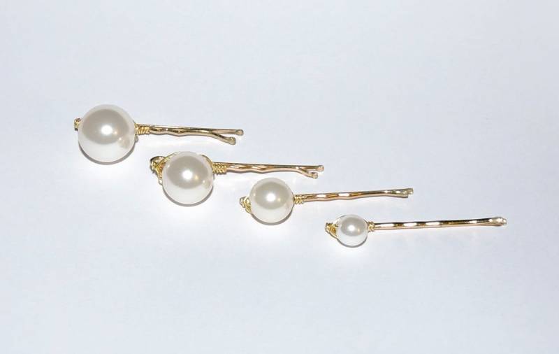 Braut Haarnadeln Mit Abgestuften Kunstperlen - 4Er Set von TheCharlestonWolff