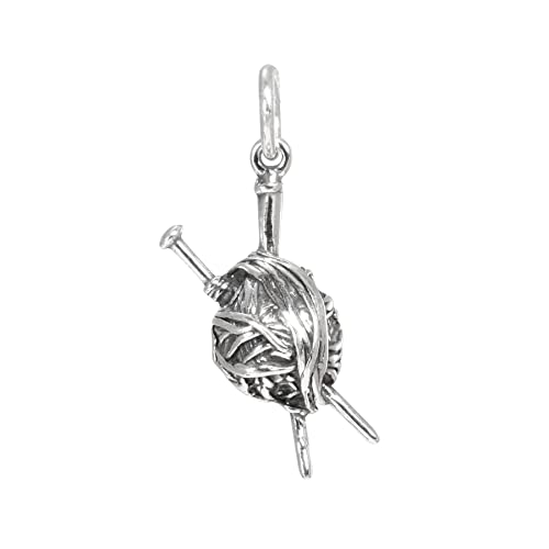 Sterling Silber Stricknadeln & Garn Charm Ohrhänger von jewellerybox