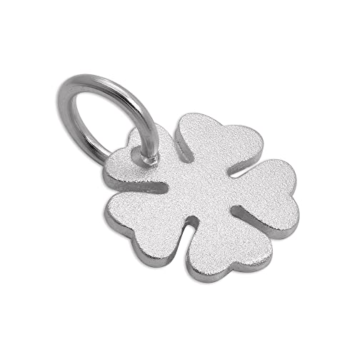 TheCharmWorks Gebürstet 925 Sterlingsilber vierblättriges Kleeblatt Glücks Charm Anhänger von TheCharmWorks