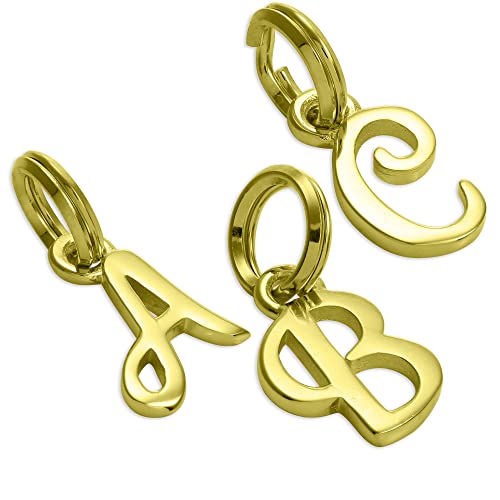 TheCharmWorks Gold getauchtes Sterlingsilber Skript Buchstabe C Charm Anhänger von TheCharmWorks
