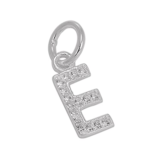 Klein Sterlingsilber & CZ Kristall Anfangsbuchstabe E Charm Anhänger Klein Sterlingsilber & CZ Kristall Anfangsbuchstabe E Charm Anhänger von TheCharmWorks
