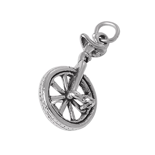 jewellerybox TheCharmWorks Sterling Silber 3D Einrad Charmanhänger | Unicycle Charm von jewellerybox