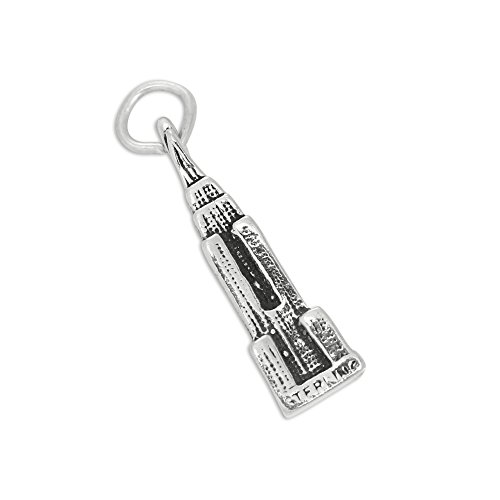 jewellerybox TheCharmWorks Sterling-Silber Empire State Building in New York Charmanhänger | Sterling Silver Empire State Building Charm von jewellerybox