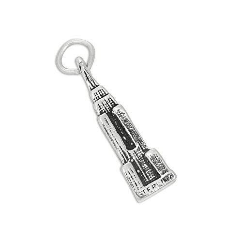 TheCharmWorks Sterling-Silber Empire State Building in New York Charmanhänger | Sterling Silver Empire State Building Charm von TheCharmWorks