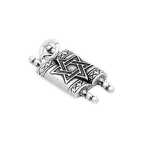 TheCharmWorks Sterling-Silber Thora Charmanhänger | Sterling Silver Torah Charm von TheCharmWorks
