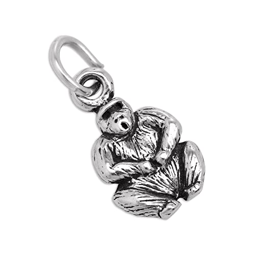 TheCharmWorks Winzig Sterlingsilber Sitzender Gorilla Charm Anhänger von TheCharmWorks