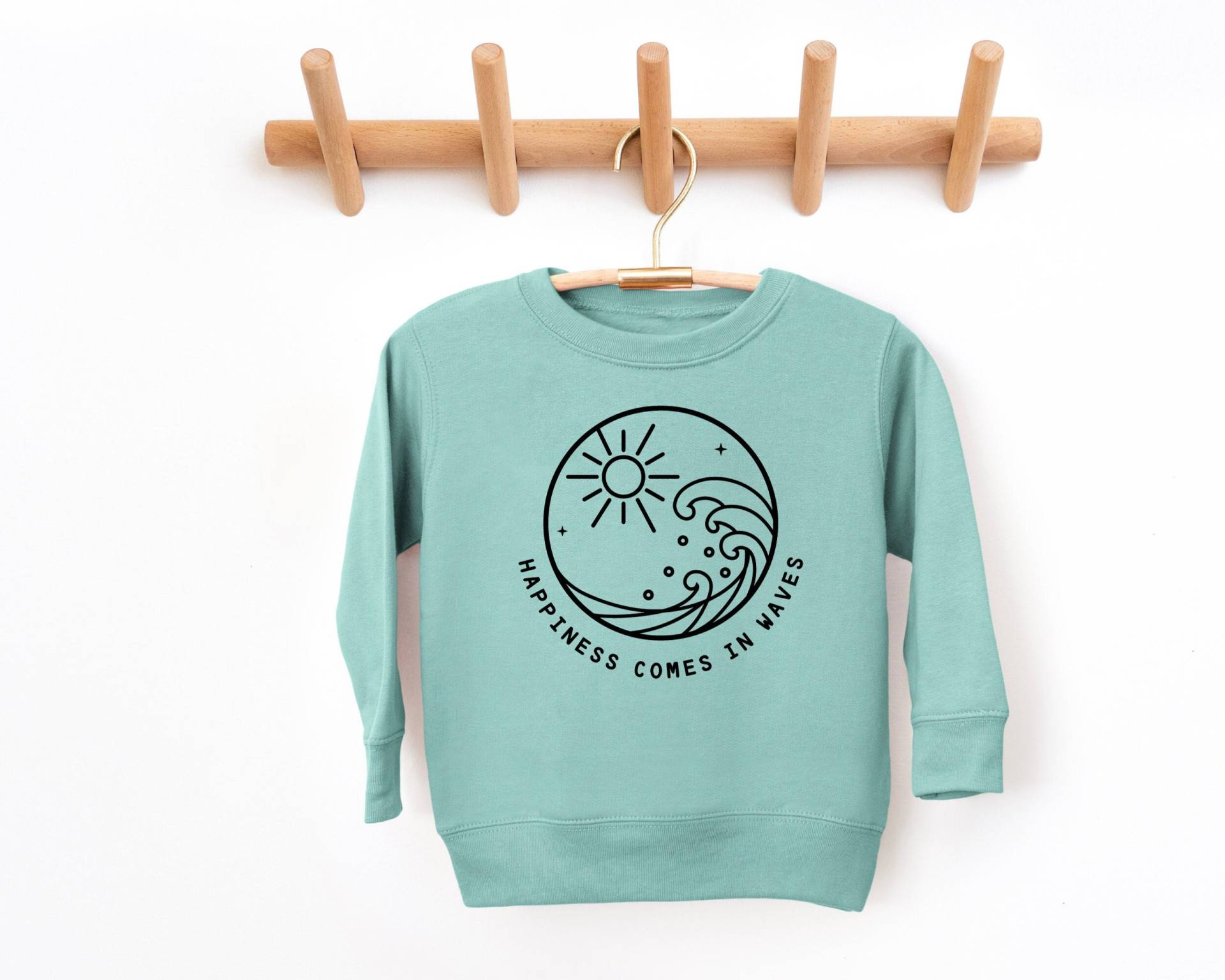 Glück Kommt in Wellen, Strand-Sweatshirt, Kinder-Strand-Shirts, Kleinkind-Sweatshirt, Kinder-Pullover, Motivations-Shirt, Kinder-Shirt von TheChelleShoppe