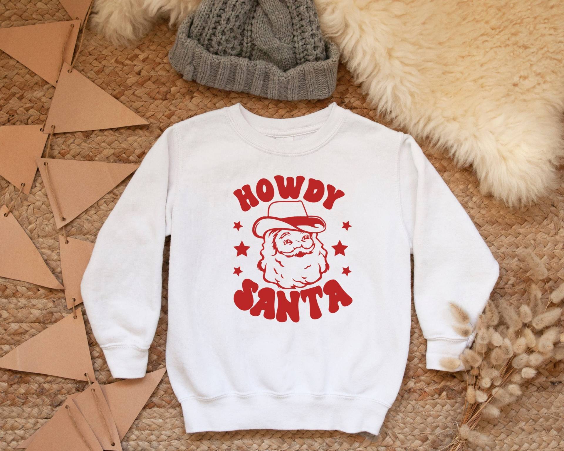 Howdy Santa, Western Weihnachten Sweatshirt, Cowboy Land Weihnachten, Kleinkind Pullover, Santa Sweatshirt von TheChelleShoppe