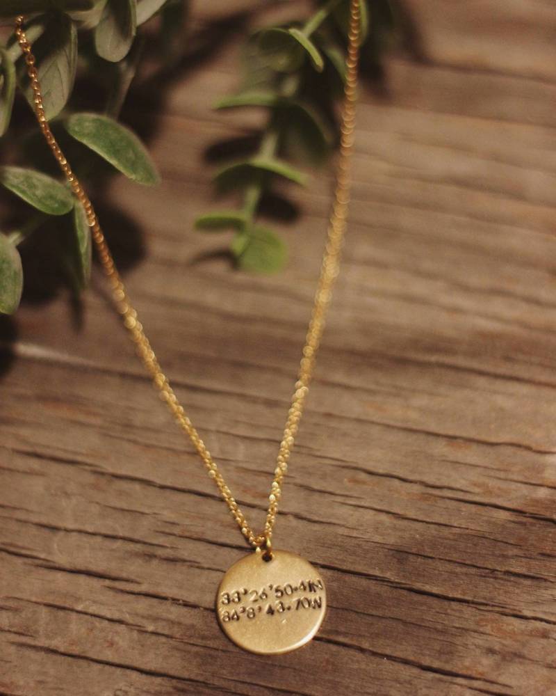 Koordinaten Gold/Silber Halskette von TheChelseaCollect