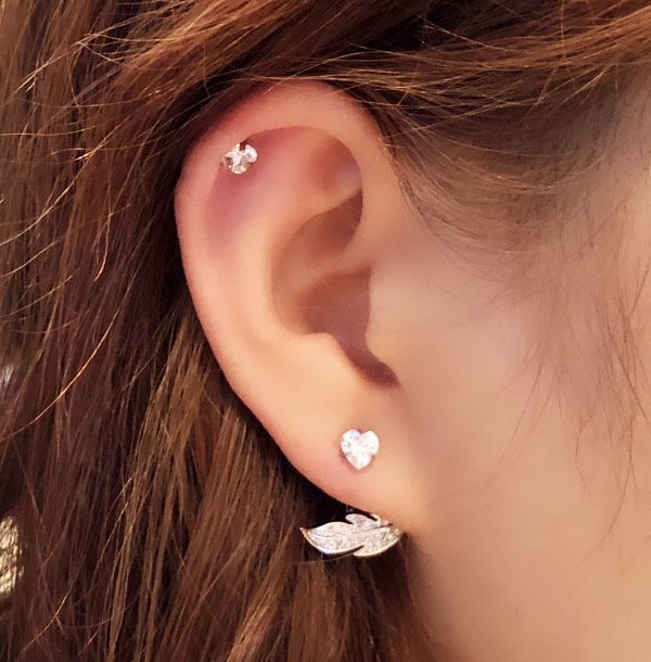 Blatt Ohrring Jacket Messing Piercing Jacket | 20Ga-16Ga von TheClaireStory