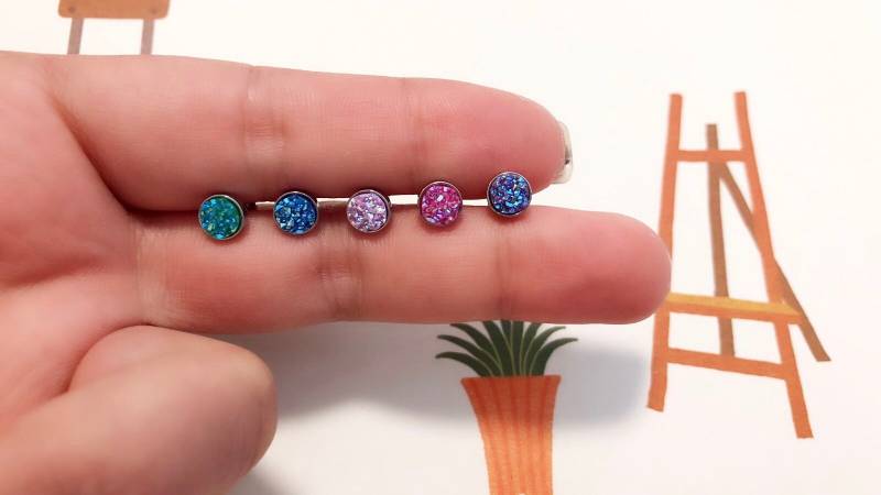 Buntes Stein Piercing/Knorpelohrring/Cz Ohrstecker Piercing/Tragus Piercing/Cz Piercing/Helix Ohrring/Conch Piercing von TheClaireStory