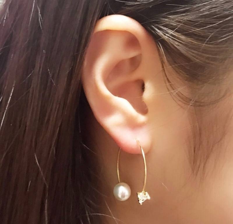 C Form Ohrring/Einzigartiger Stil Verschiedene Trageweise Sterling Silber Stift Ohrringe Baumeln Ohrstecker Geschenk Für Sie von TheClaireStory