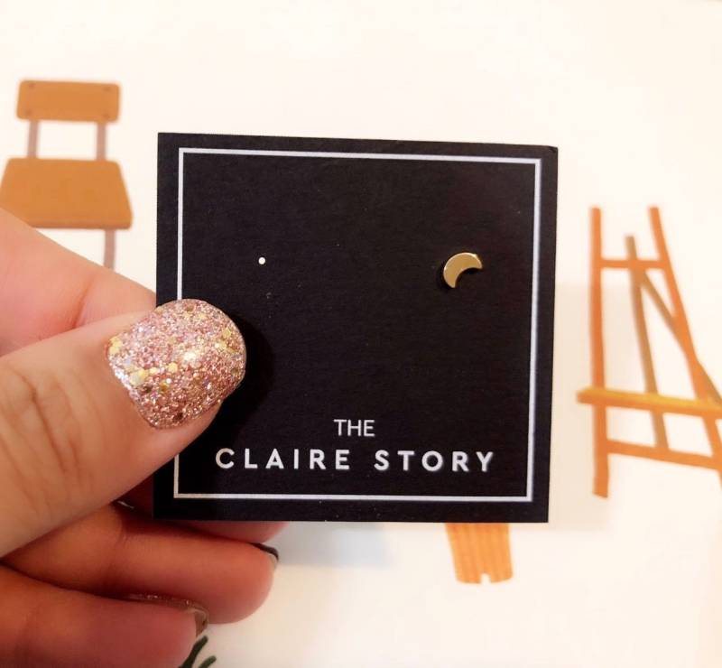 Einfaches Halbmond Piercing/10K Gold Ohrstecker/Tragus Piercing/Helix Ohrring/Conch Piercing von TheClaireStory