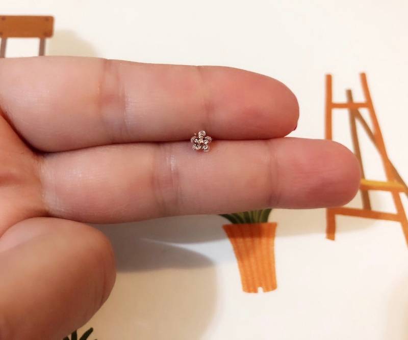 Kleiner 14K Rosegold Cz Ohrstecker Tragus Helix Conch Piercing von TheClaireStory