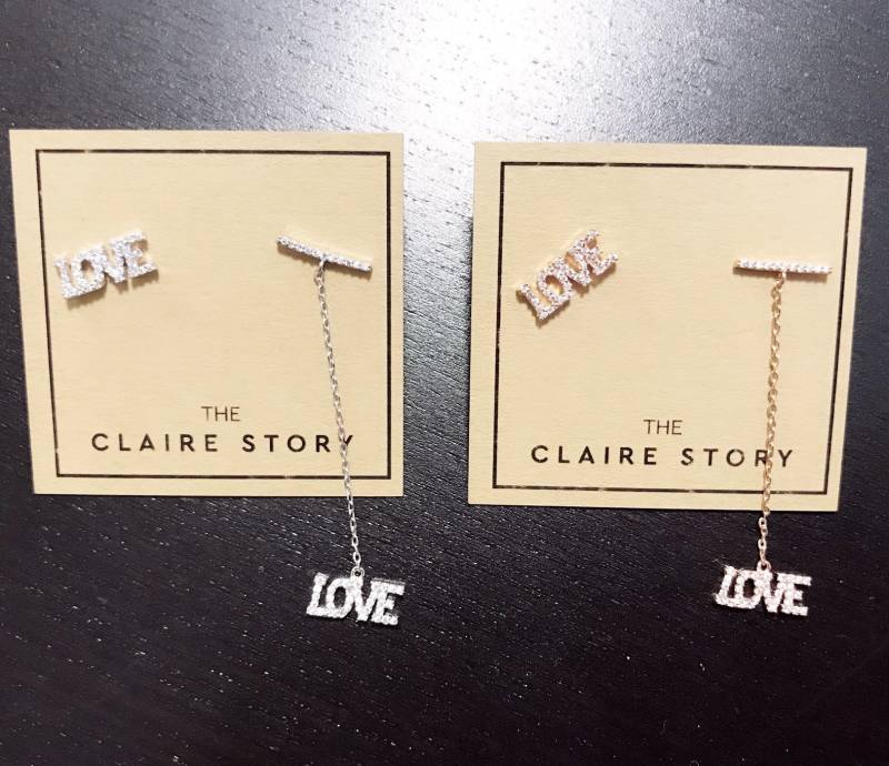 Liebe Ungleichgewicht Ohrhänger/Einzigartige Stil Verschiedene Trageweise Ohrringe Baumeln Ohrstecker Geschenk Für Sie Party von TheClaireStory