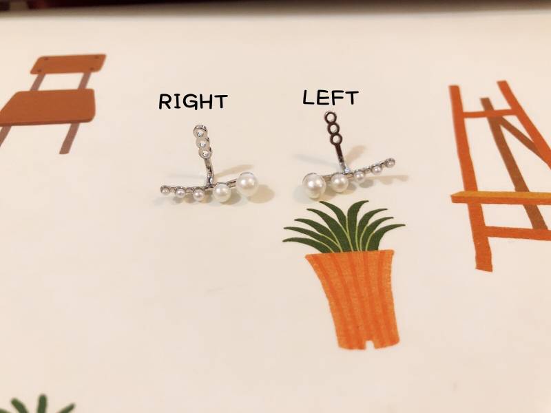 Silberne Messingfünf Perlenohrringjacke | 20 Mm von TheClaireStory