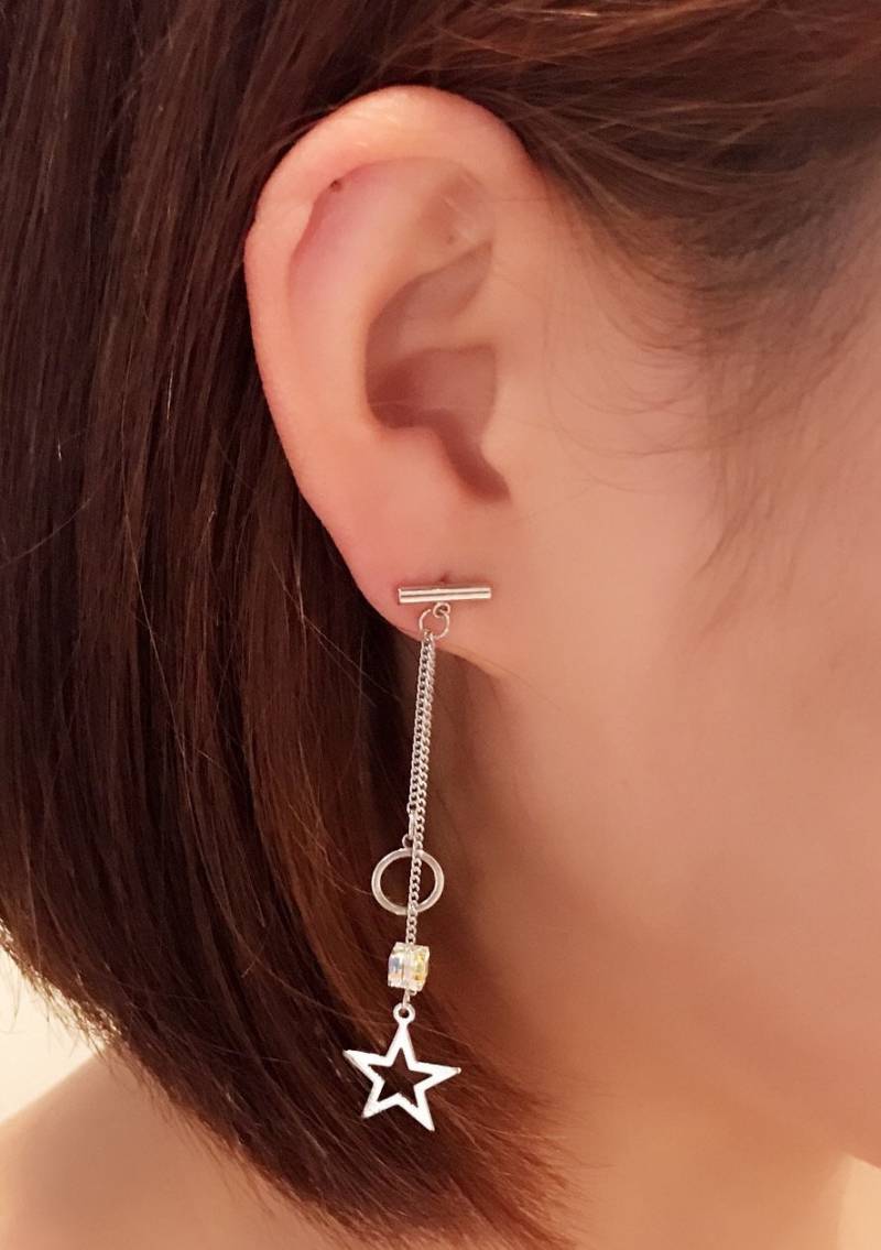 Sterling Silber Stern Ohrringe Eleganter Baumelnden Stil von TheClaireStory