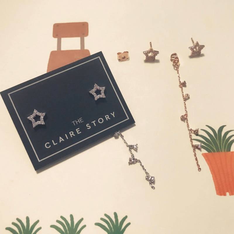 Stern Baumeln Ohrring/Einzigartiger Stil Verschiedene Trageweise Sterling Silber-Stift Ohrringe Ohrstecker Geschenk Für Sie von TheClaireStory