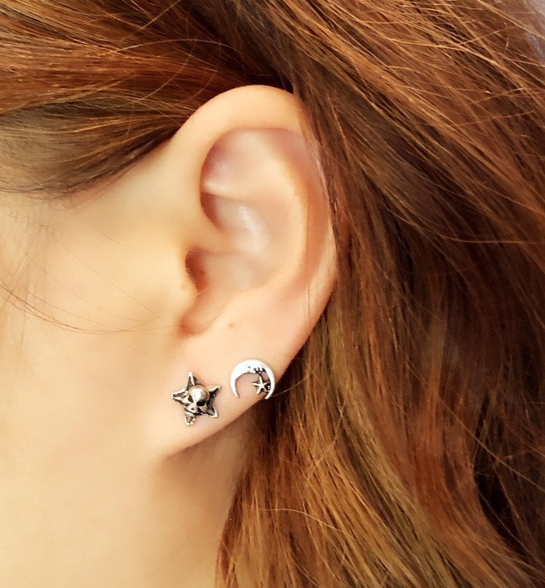 Teufelsstern Tragus Piercing/Knorpelohrring/Bolzenohrring/Tragus Piercing/ Piercing/Helix Ohrring/Conch Piercing von TheClaireStory