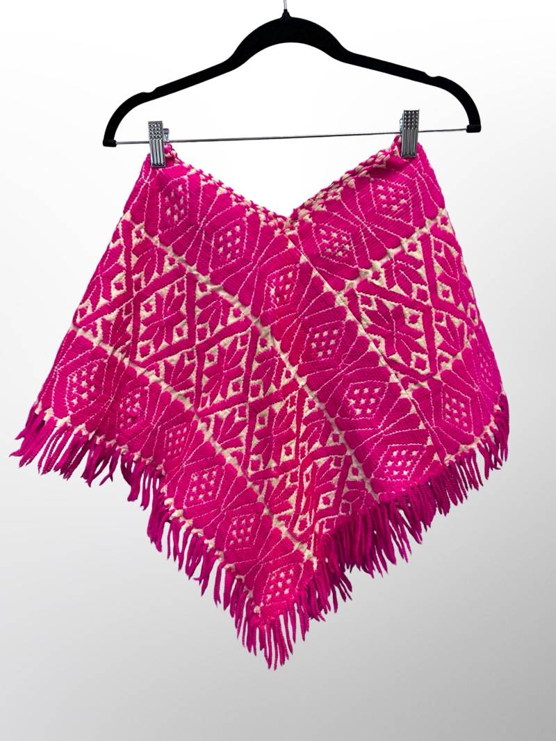 1960Er Jahre Pinker Gewebter Boho Fransen Poncho Für Mädchen 1960Er Jahre Pinker Gewebter Boho Fransen Poncho Für Mädchen von TheClassicKitten