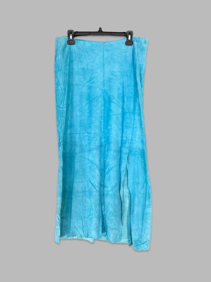 Vintage Dolce & Gabbana Türkiser Wildleder Maxi Rock 90Er Jahre Boho Patchwork von TheClassicKitten