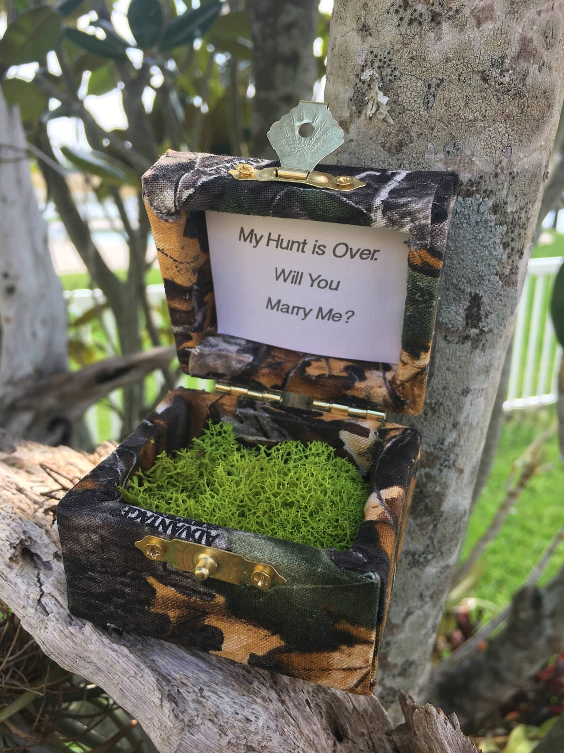 Camouflage Ringbox/Camo Outdoor-Box Für Heiraten Hunt Is Over Box Wandern Verlobung Box, Hochzeit von TheClassyClothesPin