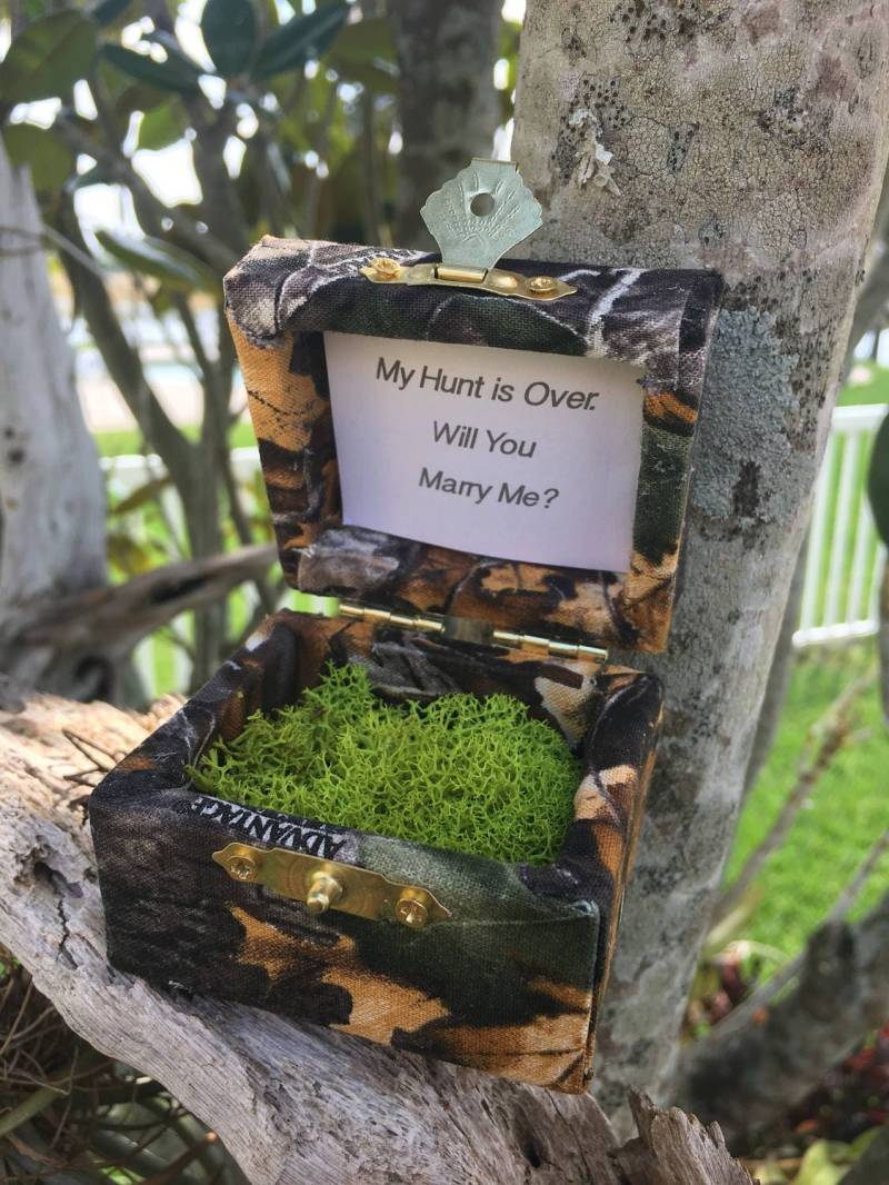 Camouflage Ringbox/Camo Outdoor-Box Für Heiraten Hunt Is Over Box Wandern Verlobung Box, Hochzeit von TheClassyClothesPin