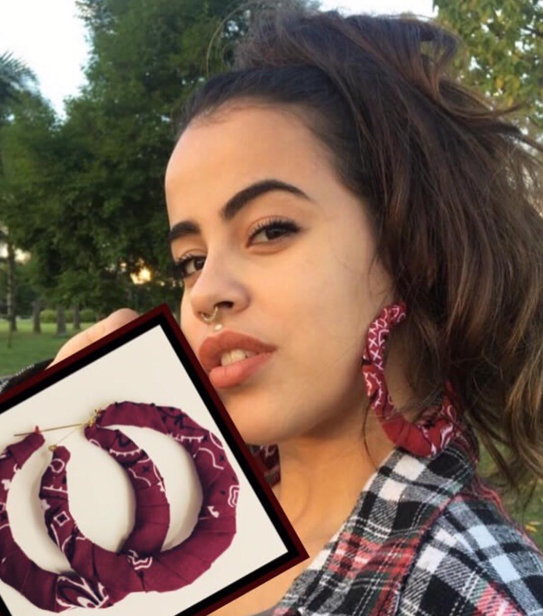 Rot/Schwarz Blau Grün Gelb Orange Tarnfarben Paisley Stoff Große Creolen von TheCloset760