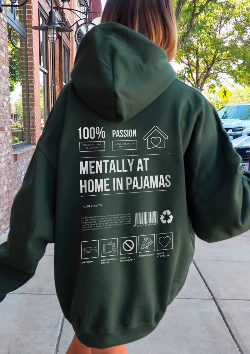 Psychisch Zu Hause Im Pyjama Hoodie, Lustiges Homebody Übergroßes Sweatshirt, Faules Mädchen Ästhetik, Introvertiertes Geschenk, Bequemer von TheCloud9Club