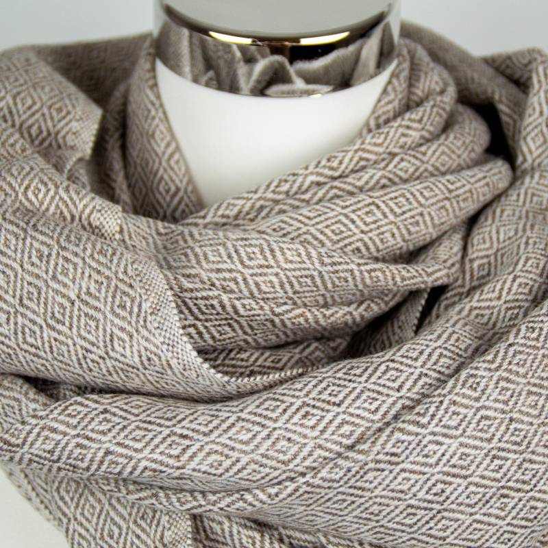 Feiner Kaschmirschal Aus Nepal in Braun-Creme 100% Kaschmir von TheCocoonBoutique