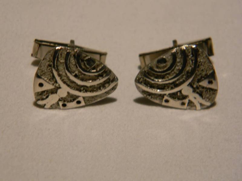 Vintage Mid-Century Modernist Sterling Silber Manschettenknöpfe von TheConsummateImage