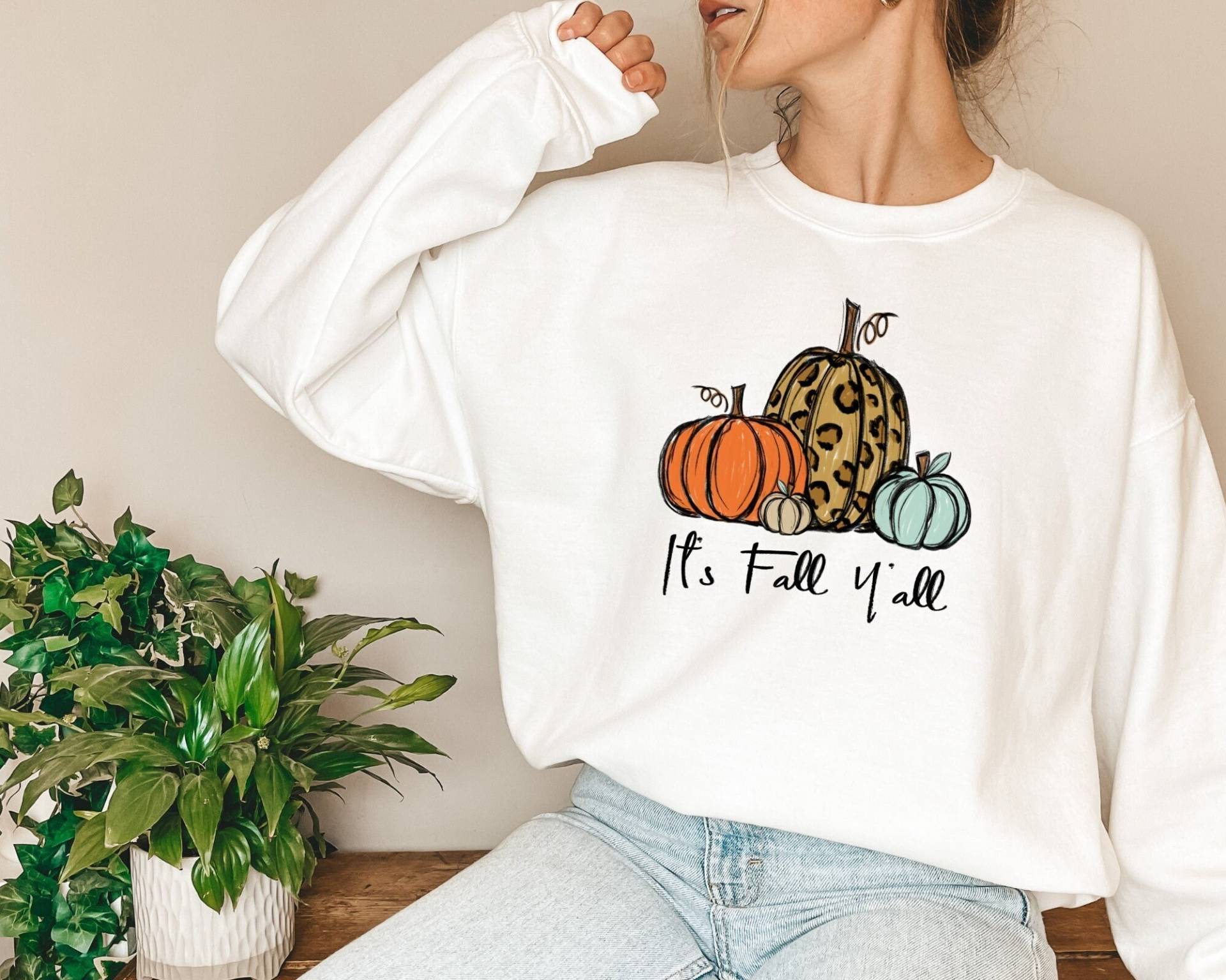Es Ist Herbst Y'all Sweatshirt, Damen Kürbis Pullover, Süßer Fall Leopard Print Kleidung, Mama von TheCoollestStore