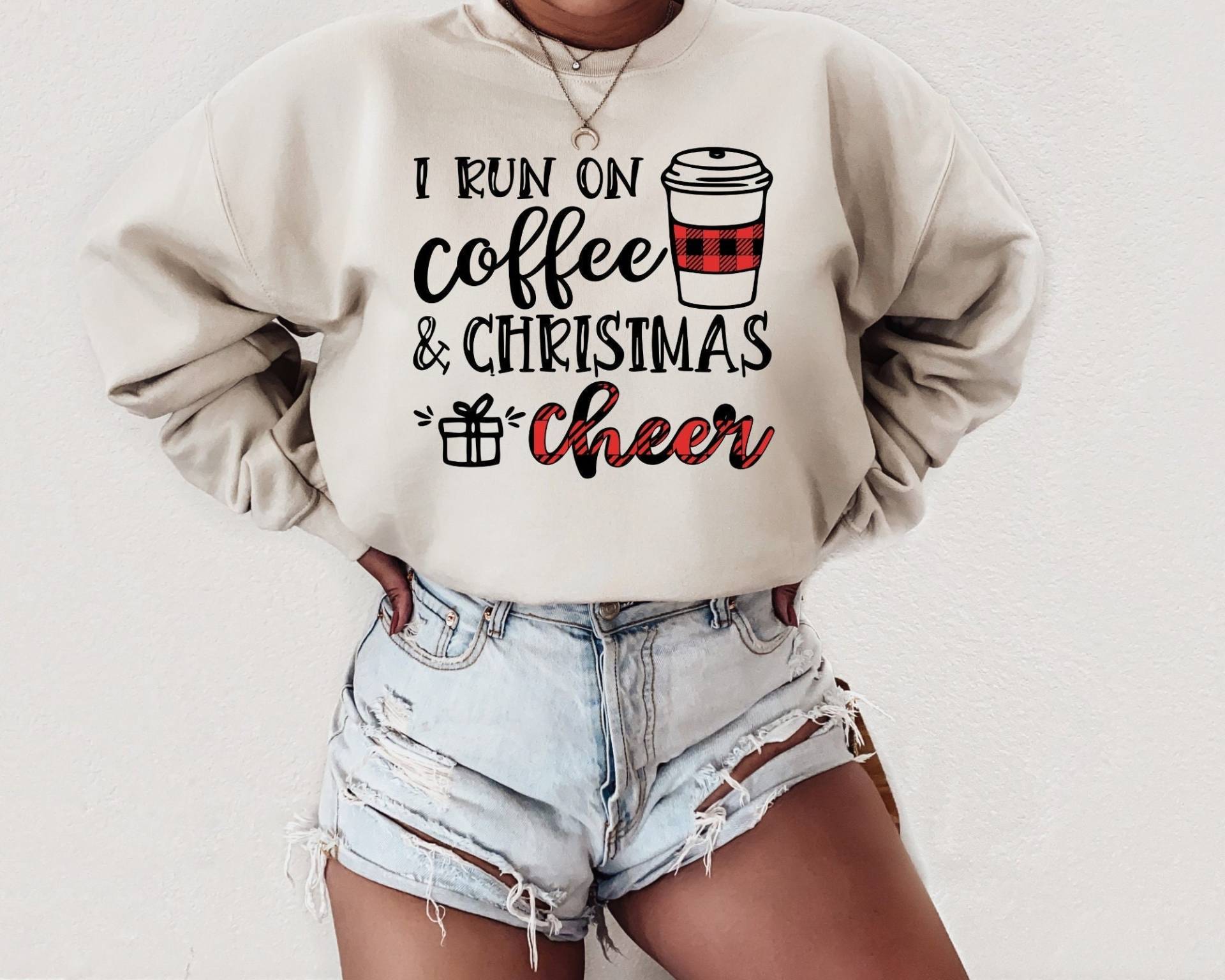 Weihnachts-Kaffee-Sweatshirt, Süßes Weihnachts-Sweatshirt, Weihnachtspullover, Weihnachts-Sweatshirt Für Frauen, Gemütliches Urlaubs-Sweatshirt von TheCoollestStore