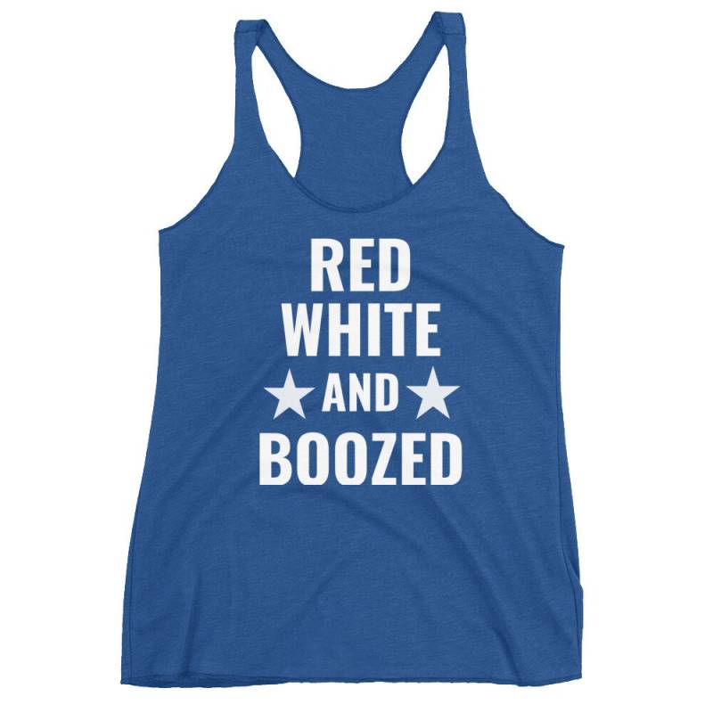 Rot, Weiß Und Boozed Damen Racerback Tank von TheCottonJenBoutique