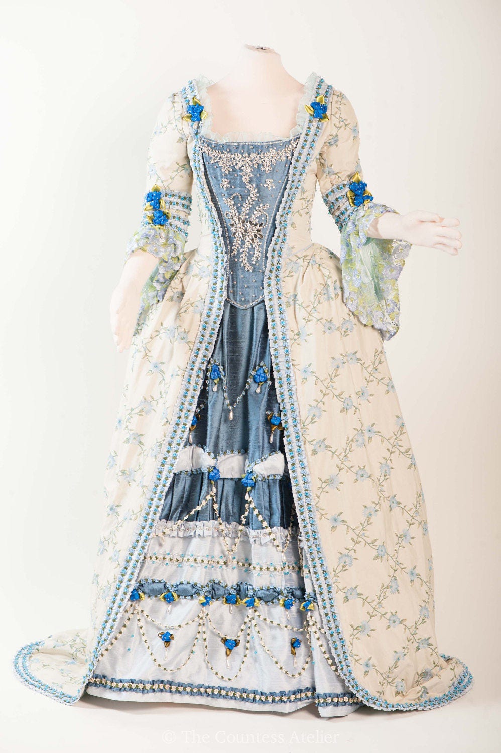 Kleid Im 18. Jahrhundert - Sommerbrise Robe A L'anglaise La Polonaise Für Karneval, Halloween, Dress-Up Party Kleid Im 18. Jahrhundert - Sommerbrise Robe A L'anglaise La Polonaise Für Karneval, Halloween, Dress-Up Party von TheCountessAtelier
