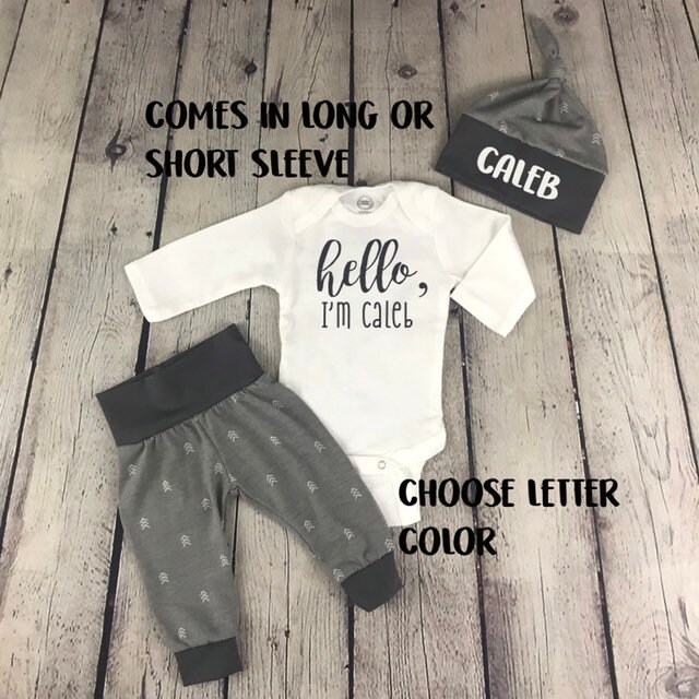 Hello World Coming Home Outfit/ Baby Jungen Jungen/ Krankenhaus Outfit von TheCoziKinCo