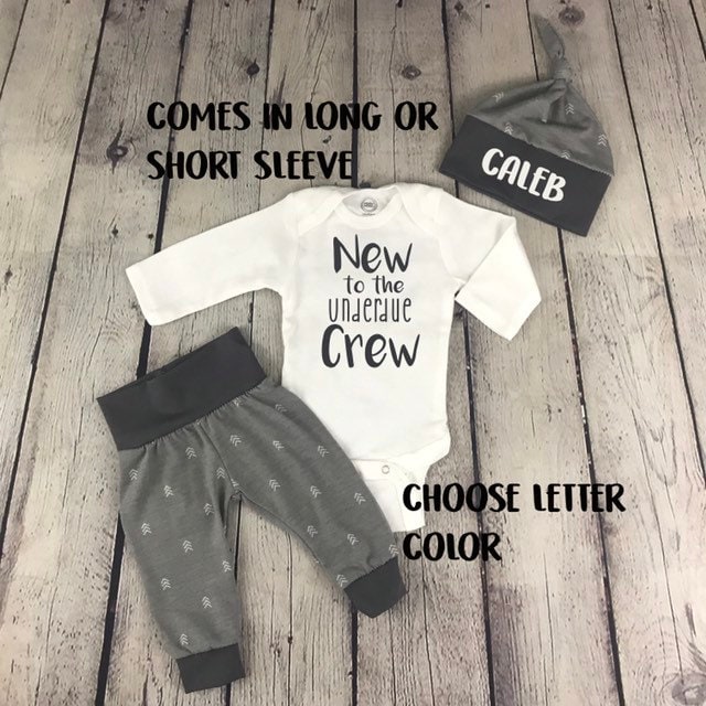 Neu Im Crew Baby Jungen Outfit/Coming Home Outfit/Baby Boy Outfit von TheCoziKinCo