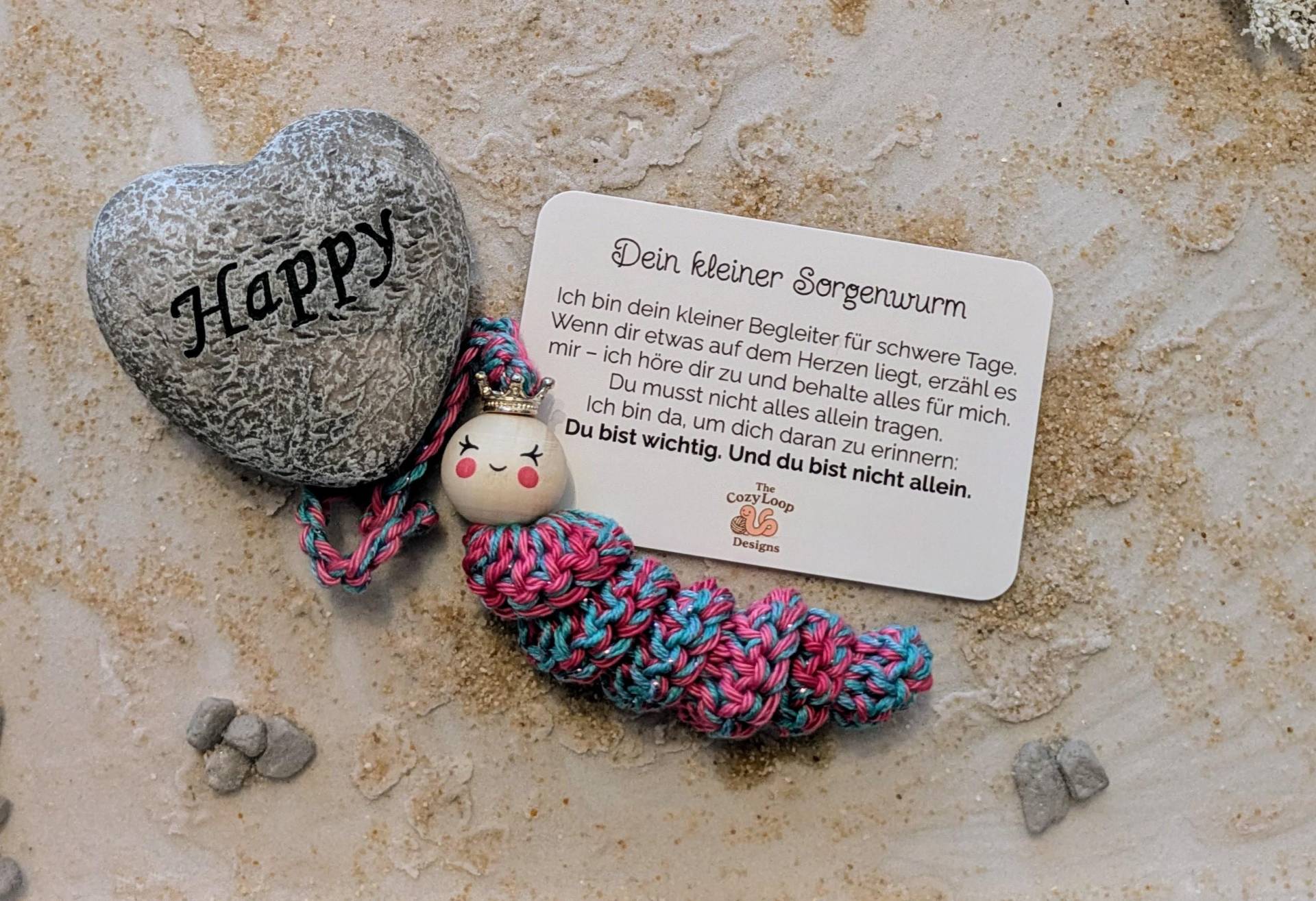Dein Königlicher Glitzer-Sorgenwurm - Mutmacher Und Tröster Zum Mitnehmen Dein Königlicher Glitzer-Sorgenwurm - Mutmacher Und Tröster Zum Mitnehmen von TheCozyLoopDesigns