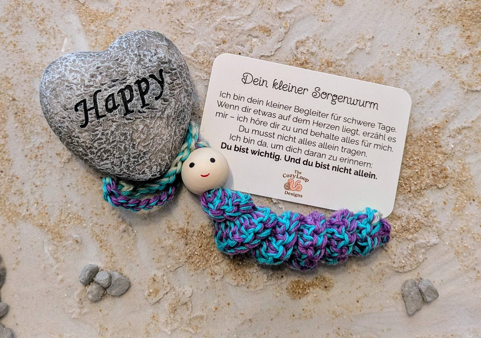 Dein Sorgenwurm - Mutmacher Und Tröster Zum Mitnehmen Dein Sorgenwurm - Mutmacher Und Tröster Zum Mitnehmen von TheCozyLoopDesigns