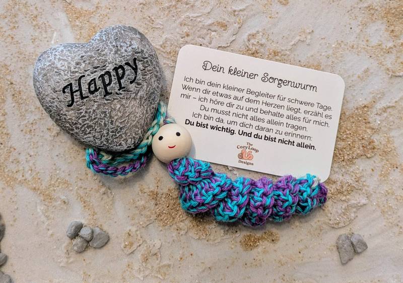 Dein Sorgenwurm - Mutmacher Und Tröster Zum Mitnehmen von TheCozyLoopDesigns