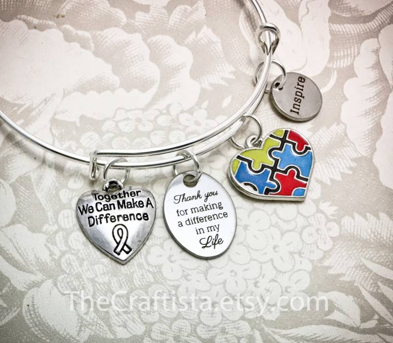 Aut2, Autismus Lehrer Armreif, Sped Geschenk, Bewusstsein, Ppcd Lehrer, Geschenke, Charm von TheCraftista