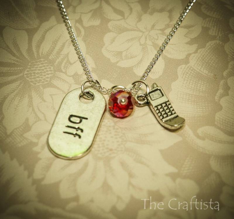 Brautjungfern Halskette Bestfriend Personalisierte Initial - Geburtsstein Bff von TheCraftista