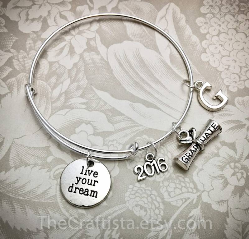 Ld, 2023 Abschlussarmband, Abschlussgeschenk, 2021 Charm, Lebe Deinen Traum, Abschlussanhänger, 2023, Verstellbarer Armreif von TheCraftista