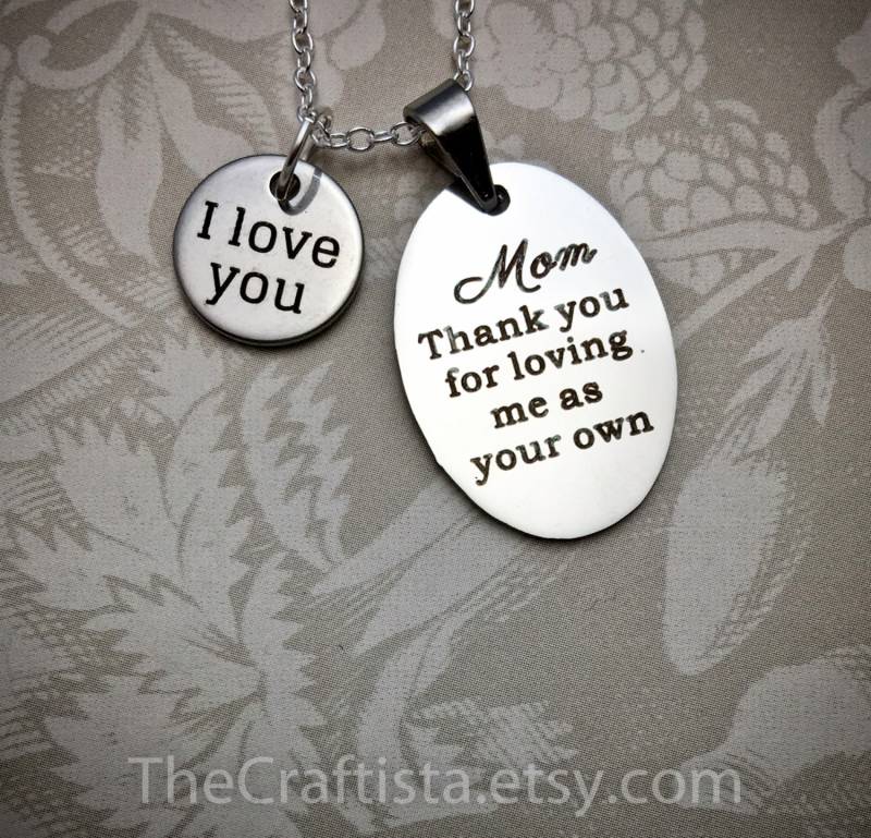 Stiefmutter Halskette -Stm - Geschenk Für Stiefmütterchen, Geschenke Adoptiveltern, Stiefmutter, Anhänger, Stiefmütterchen Charm von TheCraftista